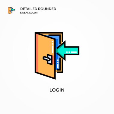 Giriş vektörü simgesi. Modern vektör illüstrasyon kavramları. Düzenlemesi ve kişiselleştirmesi kolay.