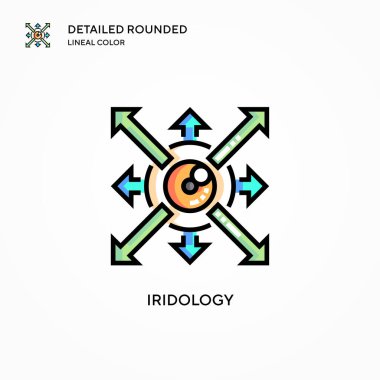 İridoloji vektör simgesi. Modern vektör illüstrasyon kavramları. Düzenlemesi ve kişiselleştirmesi kolay.