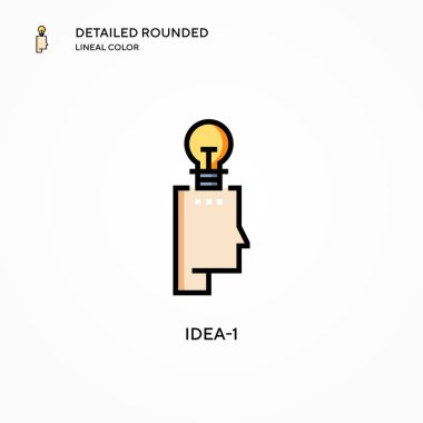 Fikir-1 vektör simgesi. Modern vektör illüstrasyon kavramları. Düzenlemesi ve kişiselleştirmesi kolay.