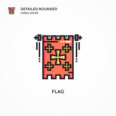 Bayrak vektör simgesi. Modern vektör illüstrasyon kavramları. Düzenlemesi ve kişiselleştirmesi kolay.