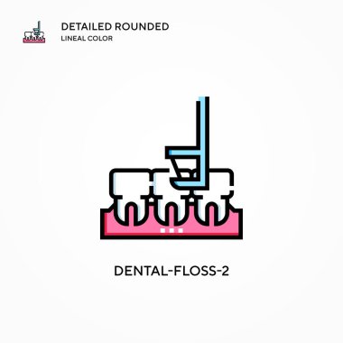 Diş ipi-2 vektör simgesi. Modern vektör illüstrasyon kavramları. Düzenlemesi ve kişiselleştirmesi kolay.