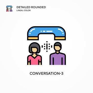 Konuşma 3 vektör simgesi. Modern vektör illüstrasyon kavramları. Düzenlemesi ve kişiselleştirmesi kolay.
