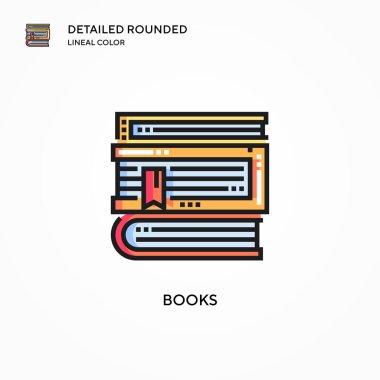Kitap vektör simgesi. Modern vektör illüstrasyon kavramları. Düzenlemesi ve kişiselleştirmesi kolay.