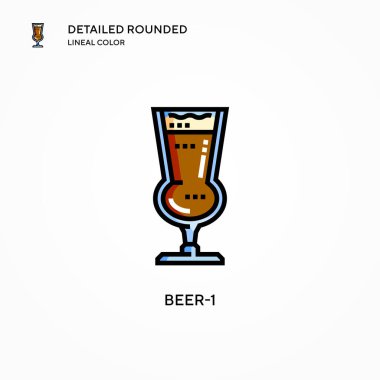 Bira-1 vektör simgesi. Modern vektör illüstrasyon kavramları. Düzenlemesi ve kişiselleştirmesi kolay.