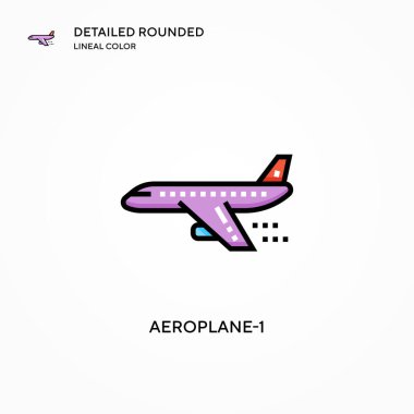 Uçak-1 vektör simgesi. Modern vektör illüstrasyon kavramları. Düzenlemesi ve kişiselleştirmesi kolay.