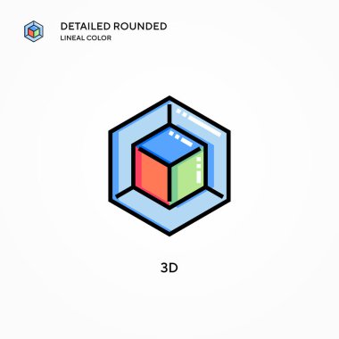 3d vektör simgesi. Modern vektör illüstrasyon kavramları. Düzenlemesi ve kişiselleştirmesi kolay.