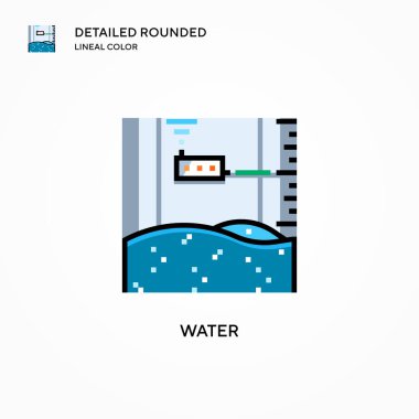 Su vektör simgesi. Modern vektör illüstrasyon kavramları. Düzenlemesi ve kişiselleştirmesi kolay.