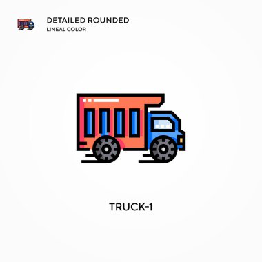 Kamyon-1 vektör simgesi. Modern vektör illüstrasyon kavramları. Düzenlemesi ve kişiselleştirmesi kolay.