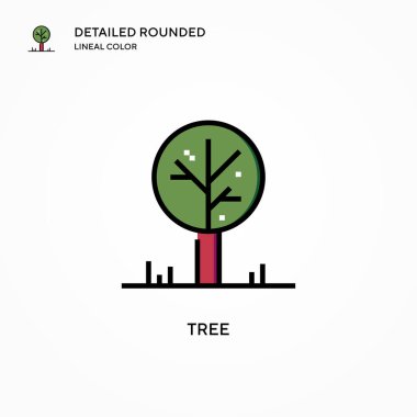 Ağaç vektör simgesi. Modern vektör illüstrasyon kavramları. Düzenlemesi ve kişiselleştirmesi kolay.