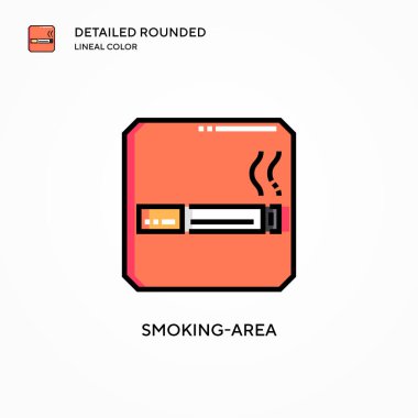 Sigara içme alanı vektör simgesi. Modern vektör illüstrasyon kavramları. Düzenlemesi ve kişiselleştirmesi kolay.