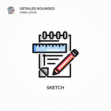 Taslak vektör simgesi. Modern vektör illüstrasyon kavramları. Düzenlemesi ve kişiselleştirmesi kolay.