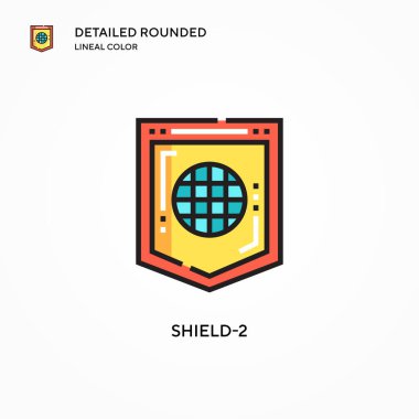 Kalkan-2 vektör simgesi. Modern vektör illüstrasyon kavramları. Düzenlemesi ve kişiselleştirmesi kolay.