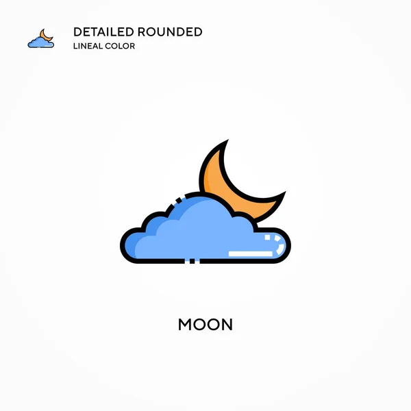 Moon Vector Icon Modern Vector Illustration Concepts Easy Edit Customize — Stock Vector