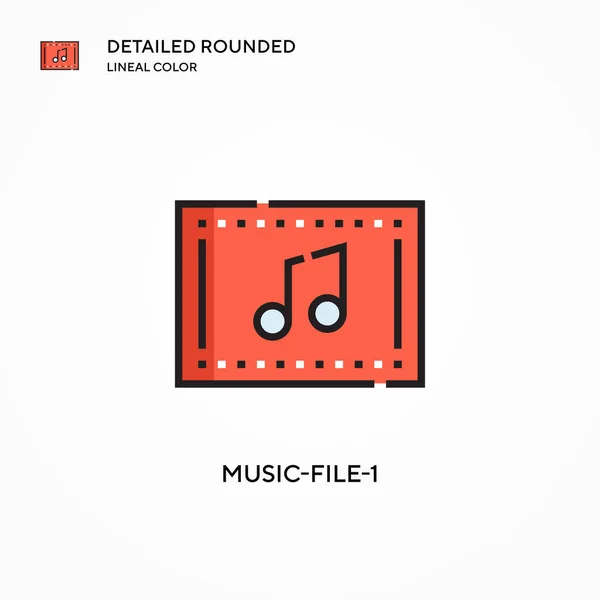 Music File 1矢量图标 现代矢量图解概念 容易编辑和定制 — 图库矢量图片