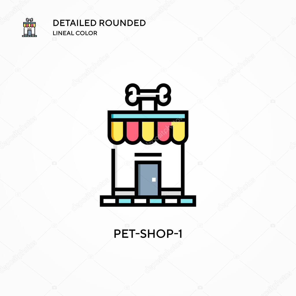 Pet-shop-1 vector icon. Modern vector illustration concepts. Easy to edit and customize.