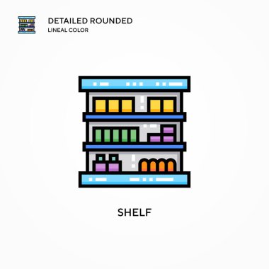 Shelf vektör simgesi. Modern vektör illüstrasyon kavramları. Düzenlemesi ve kişiselleştirmesi kolay.