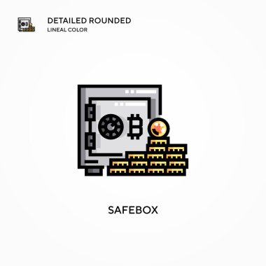 Güvenli kutu vektör simgesi. Modern vektör illüstrasyon kavramları. Düzenlemesi ve kişiselleştirmesi kolay.