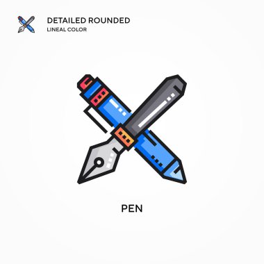 Kalem vektör simgesi. Modern vektör illüstrasyon kavramları. Düzenlemesi ve kişiselleştirmesi kolay.