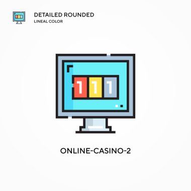 Çevrimiçi kumarhane-2 vektör simgesi. Modern vektör illüstrasyon kavramları. Düzenlemesi ve kişiselleştirmesi kolay.
