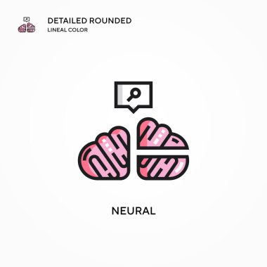 Sinirsel vektör simgesi. Modern vektör illüstrasyon kavramları. Düzenlemesi ve kişiselleştirmesi kolay.