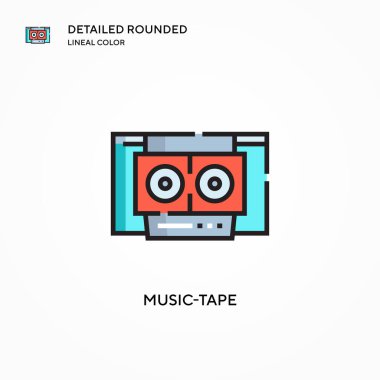 Müzik bandı vektör simgesi. Modern vektör illüstrasyon kavramları. Düzenlemesi ve kişiselleştirmesi kolay.