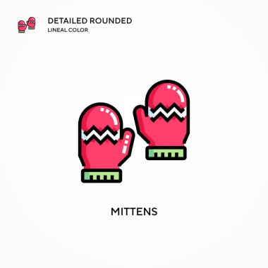 Mittens vektör simgesi. Modern vektör illüstrasyon kavramları. Düzenlemesi ve kişiselleştirmesi kolay.