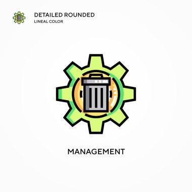 Yönetim vektör simgesi. Modern vektör illüstrasyon kavramları. Düzenlemesi ve kişiselleştirmesi kolay.