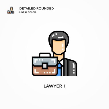 Avukat-1 vektör simgesi. Modern vektör illüstrasyon kavramları. Düzenlemesi ve kişiselleştirmesi kolay.