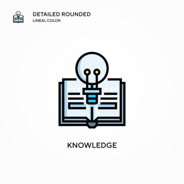 Bilgi vektör simgesi. Modern vektör illüstrasyon kavramları. Düzenlemesi ve kişiselleştirmesi kolay.