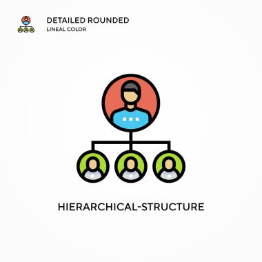 Hiyerarşik yapı vektör simgesi. Modern vektör illüstrasyon kavramları. Düzenlemesi ve kişiselleştirmesi kolay.