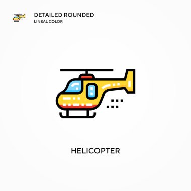 Helikopter vektör simgesi. Modern vektör illüstrasyon kavramları. Düzenlemesi ve kişiselleştirmesi kolay.
