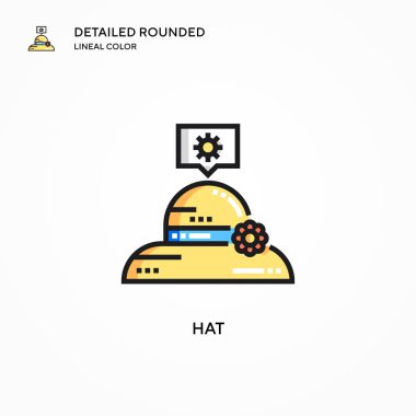 Şapka vektör simgesi. Modern vektör illüstrasyon kavramları. Düzenlemesi ve kişiselleştirmesi kolay.
