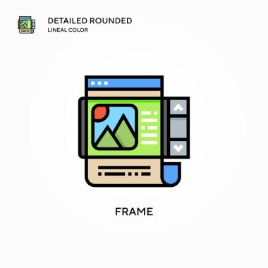 Çerçeve vektör simgesi. Modern vektör illüstrasyon kavramları. Düzenlemesi ve kişiselleştirmesi kolay.