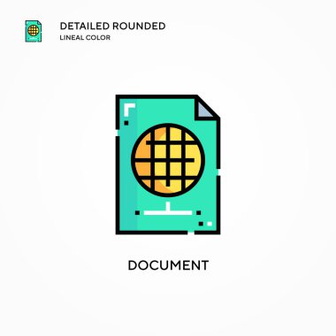 Belge vektör simgesi. Modern vektör illüstrasyon kavramları. Düzenlemesi ve kişiselleştirmesi kolay.