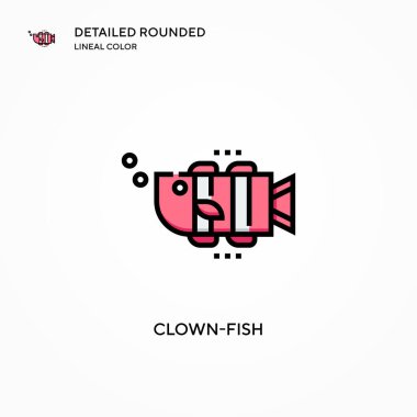Palyaço balığı vektör simgesi. Modern vektör illüstrasyon kavramları. Düzenlemesi ve kişiselleştirmesi kolay.