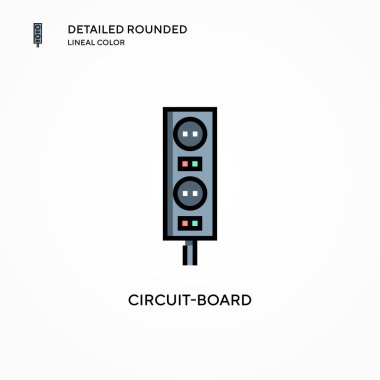Devre kartı vektör simgesi. Modern vektör illüstrasyon kavramları. Düzenlemesi ve kişiselleştirmesi kolay.