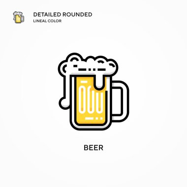 Bira vektör simgesi. Modern vektör illüstrasyon kavramları. Düzenlemesi ve kişiselleştirmesi kolay.
