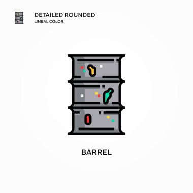 Namlu vektör ikonu. Modern vektör illüstrasyon kavramları. Düzenlemesi ve kişiselleştirmesi kolay.