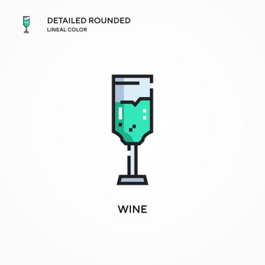 Şarap vektör simgesi. Modern vektör illüstrasyon kavramları. Düzenlemesi ve kişiselleştirmesi kolay.