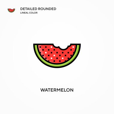 Karpuz vektör simgesi. Modern vektör illüstrasyon kavramları. Düzenlemesi ve kişiselleştirmesi kolay.