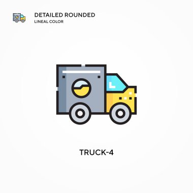 Kamyon-4 vektör simgesi. Modern vektör illüstrasyon kavramları. Düzenlemesi ve kişiselleştirmesi kolay.