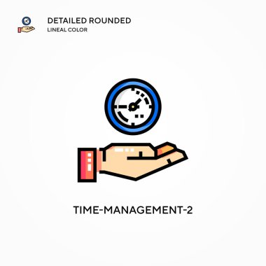Zaman yönetimi-2 vektör simgesi. Modern vektör illüstrasyon kavramları. Düzenlemesi ve kişiselleştirmesi kolay.