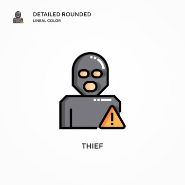 Hırsız vektör simgesi. Modern vektör illüstrasyon kavramları. Düzenlemesi ve kişiselleştirmesi kolay.