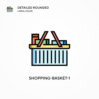 Alışveriş sepeti-1 vektör simgesi. Modern vektör illüstrasyon kavramları. Düzenlemesi ve kişiselleştirmesi kolay.