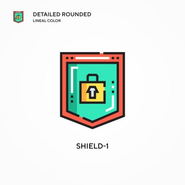 Kalkan-1 vektör simgesi. Modern vektör illüstrasyon kavramları. Düzenlemesi ve kişiselleştirmesi kolay.