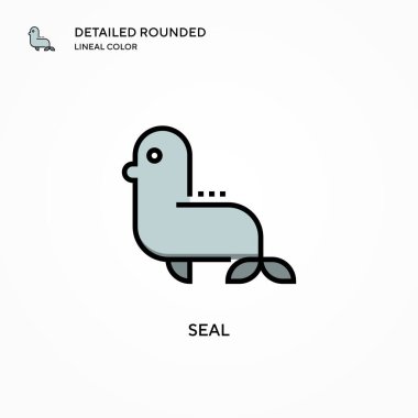 Vektör simgesini mühürle. Modern vektör illüstrasyon kavramları. Düzenlemesi ve kişiselleştirmesi kolay.