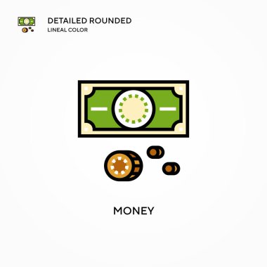 Para vektör simgesi. Modern vektör illüstrasyon kavramları. Düzenlemesi ve kişiselleştirmesi kolay.