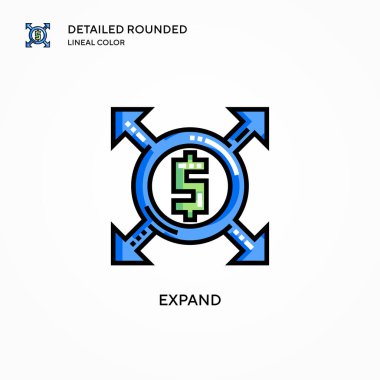 Vektör simgesini genişlet. Modern vektör illüstrasyon kavramları. Düzenlemesi ve kişiselleştirmesi kolay.