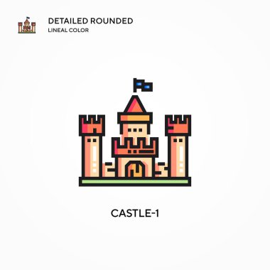 Castle-1 vektör simgesi. Modern vektör illüstrasyon kavramları. Düzenlemesi ve kişiselleştirmesi kolay.