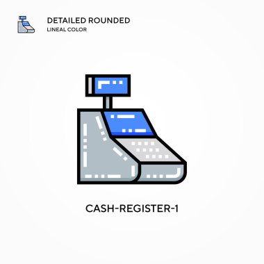 Kasa-1 vektör simgesi. Modern vektör illüstrasyon kavramları. Düzenlemesi ve kişiselleştirmesi kolay.